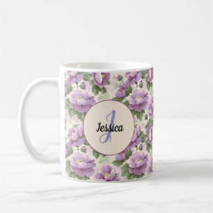Mug Belles fleurs violettes romantiques de printemps