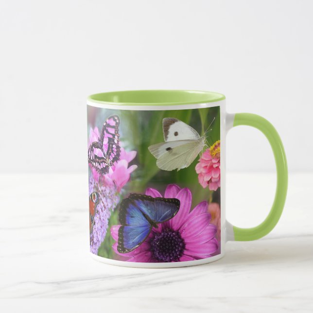 Mug Belles papillons Fleurs sauvages Aimer avec le ver (Droite)