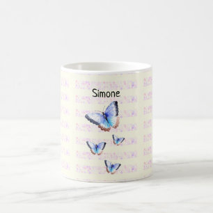 Mug Belles papillons sur Bokeh avec nom