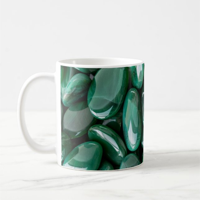 Mug Belles pierres polies brillantes vert (Gauche)