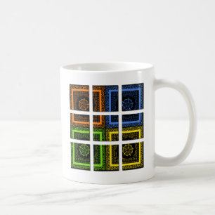 Mug Belles rayures géométriques à carreaux colorés