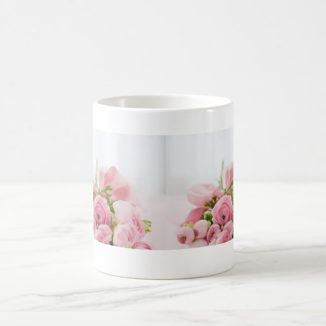 Mug Belles Roses Fleurs Floral Rose Pink (Centre)