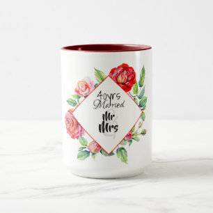 Mug Belles Roses Rouges de Rubis pour les 40 Ans de Ma