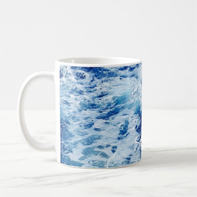Mug Belles vagues de l'océan Bleu (Gauche)