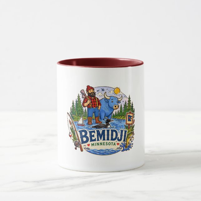 Mug Bemidji Minnesota Paul Bunyan et Babe le bœuf bleu (Centre)