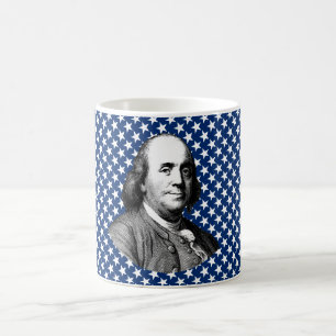 Mug Ben Franklin avec l'arrière - plan d'étoiles