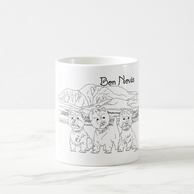 Mug Ben Nevis Écosse avec des Westies (Centre)