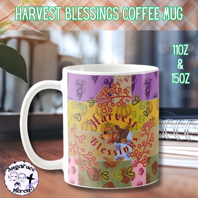 Mug Bénédiction de la récolte Fruit Vintage d'automne (Enjoy your favorite beverage with this vintage Harvest Blessings coffee mug!)
