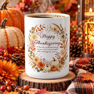 Mug Bénédiction élégante de Thanksgiving