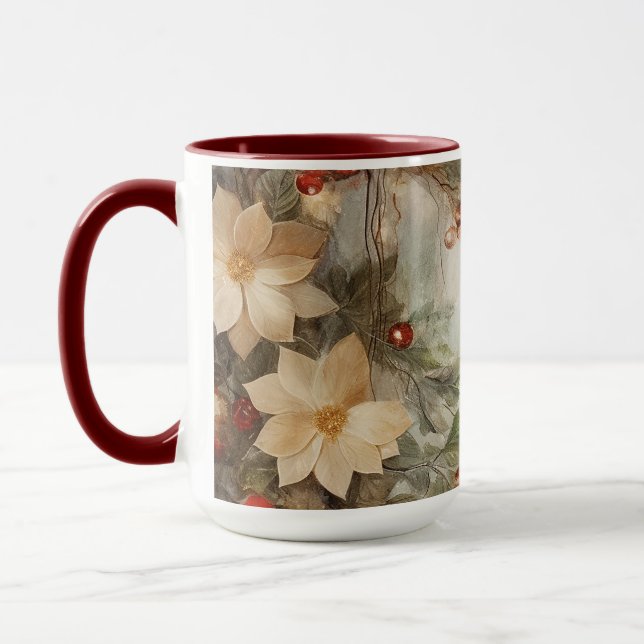 Mug Bénédiction irlandaise de Noël | Jolies fleurs d'h (Gauche)