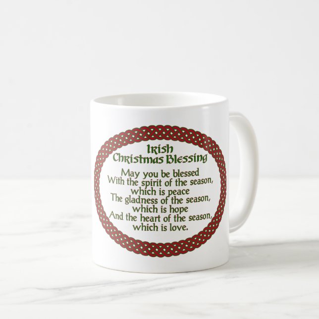 Mug Bénédiction irlandaise de Noël, vacances celtiques (Devant droit)