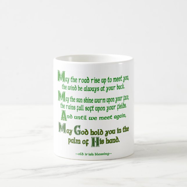 Mug Bénédiction Irlandaise Que le Chemin S'élève pour  (Centre)