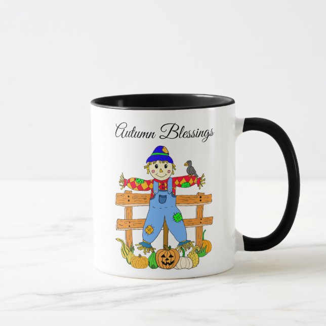 Mug Bénédictions d'automne Main tiré Scarecrow automne (Droite)