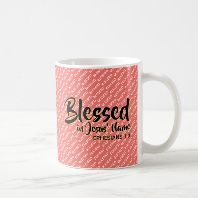 Mug BÉNÉFICIÉ AU NOM DE JÉSUS Écriture chrétienne Cora (Droite)
