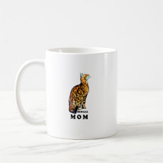 Mug Bengal Chat Maman Chemise Domestique Roseté Brown 