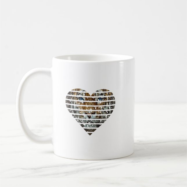 Mug Bengal Tiger Endangered Distressed Heart Lover Cat (Gauche)