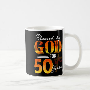 Mug Béni par Dieu pour 50 ans Cadeau 50e anniversaire