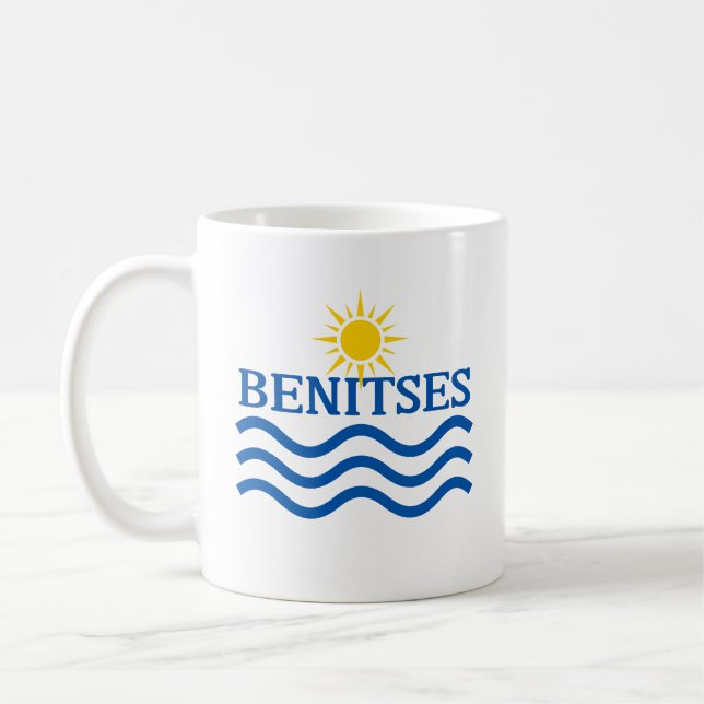 Mug BENITSES Corfou Grèce, Vagues de Soleil (Gauche)