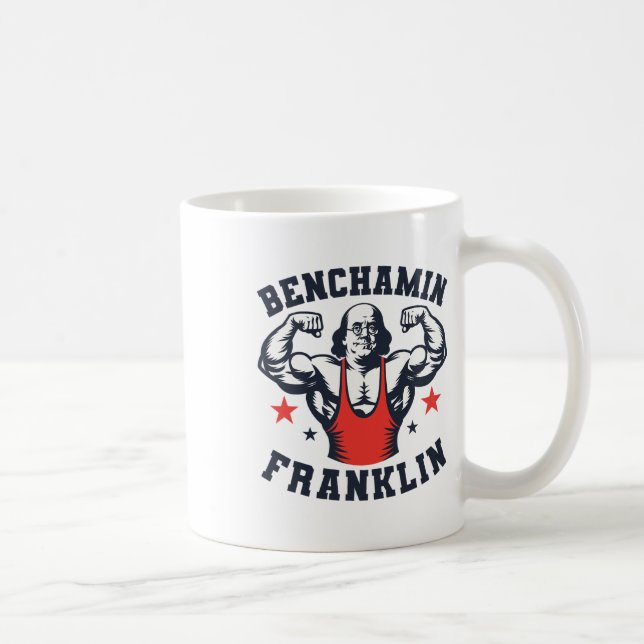 Mug Benjamin Benchamin Franklin Banc Presse Bodybuildi (Droite)