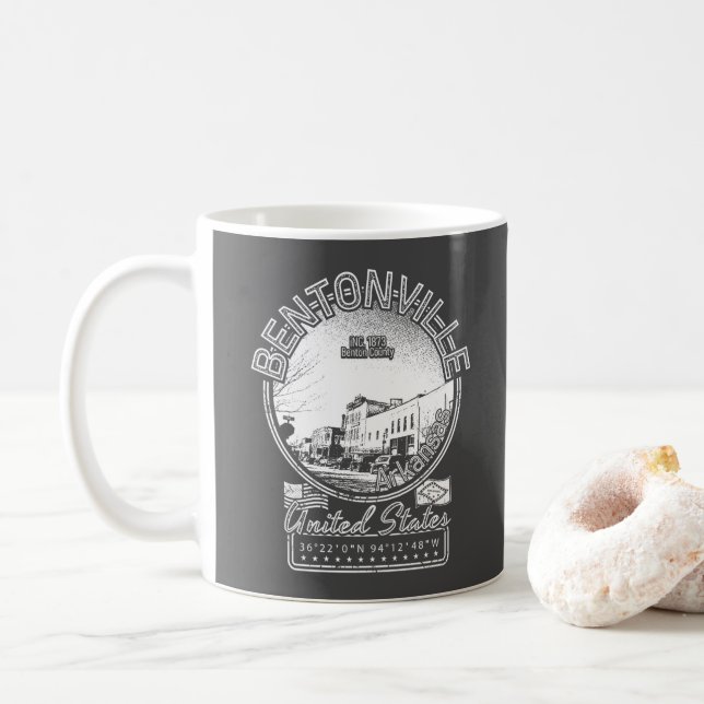 MUG BENTONVILLE ARKANSAS - BENTONVILLE CARRÉ VINTAGE (Avec donut)