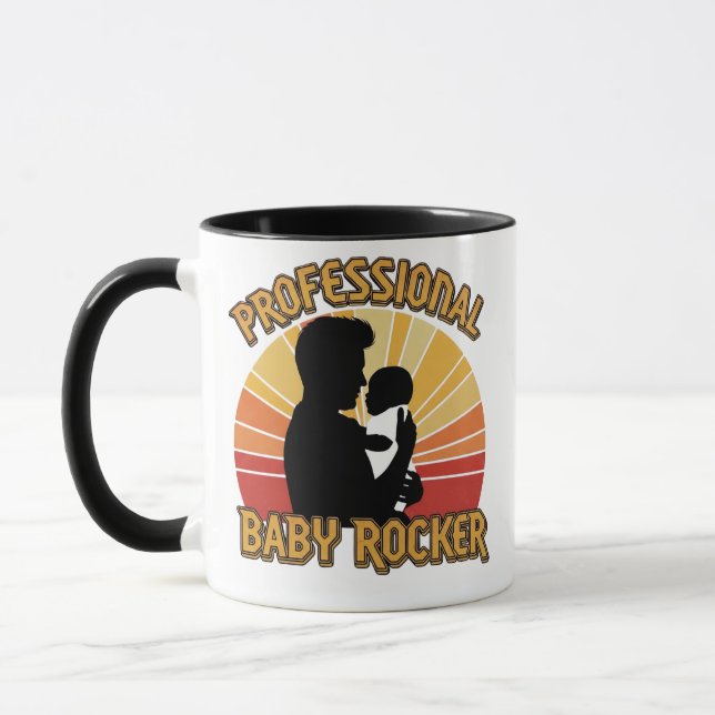Mug Bercer de bébé professionnel Drôle de nouveau papa (Gauche)