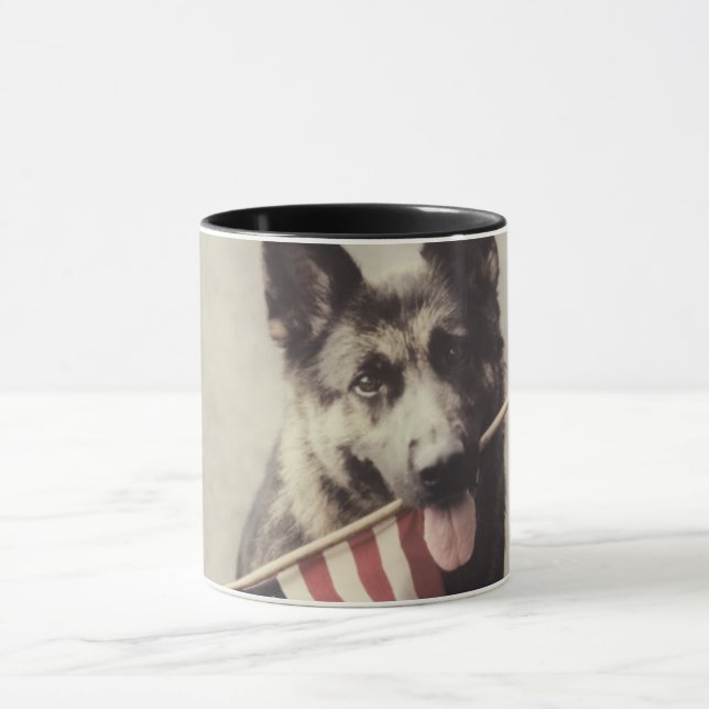 Mug Berger Allemand Avec Drapeau Américain (Centre)
