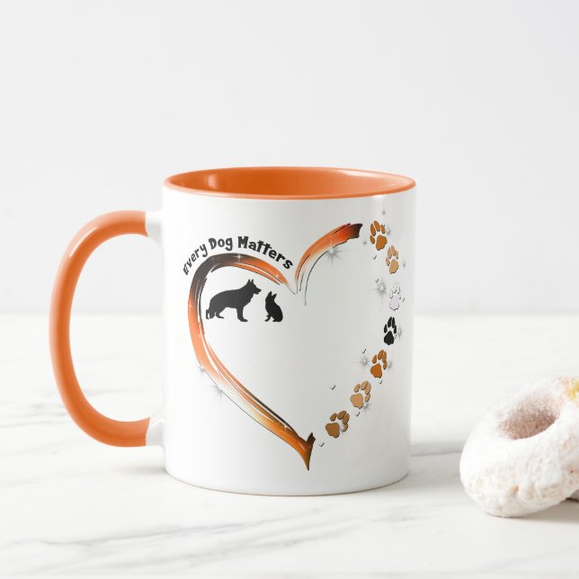Mug Berger Allemand Chaque Chien Compte Cardiaque Poir (Avec donut)