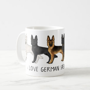 Mug Berger Allemand Chiens mignons J'aime Bergers Alle