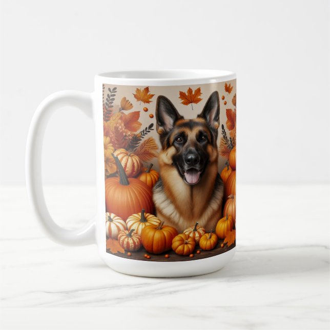 Mug Berger Allemand dans un cadre automnal (Gauche)