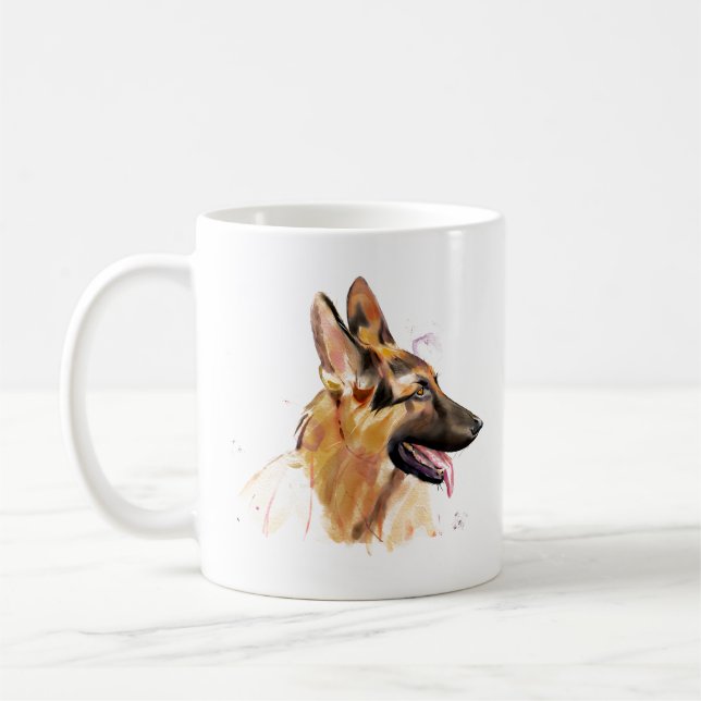 Mug Berger Allemand –  Mug à Café pour Chien GSD (Gauche)