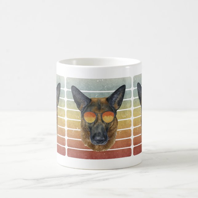 Mug Berger Allemand Papa Maman Coucher de Soleil Rétro (Centre)