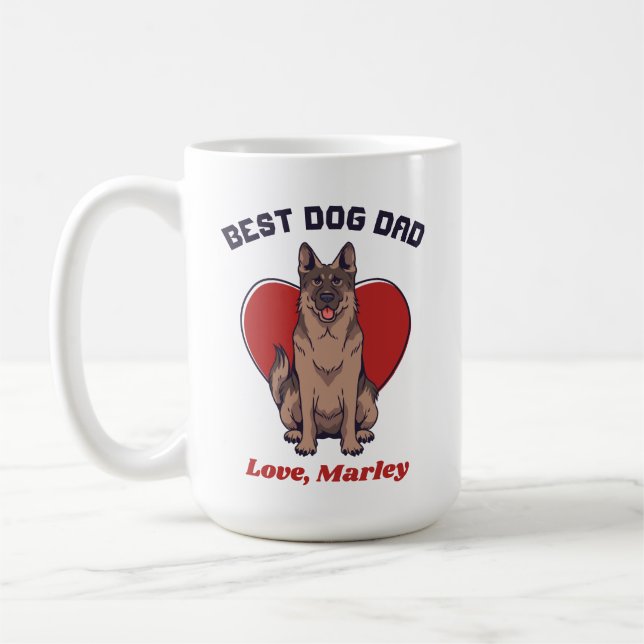 Mug Berger Allemand Personnalisé Chien Papa Nom person (Gauche)