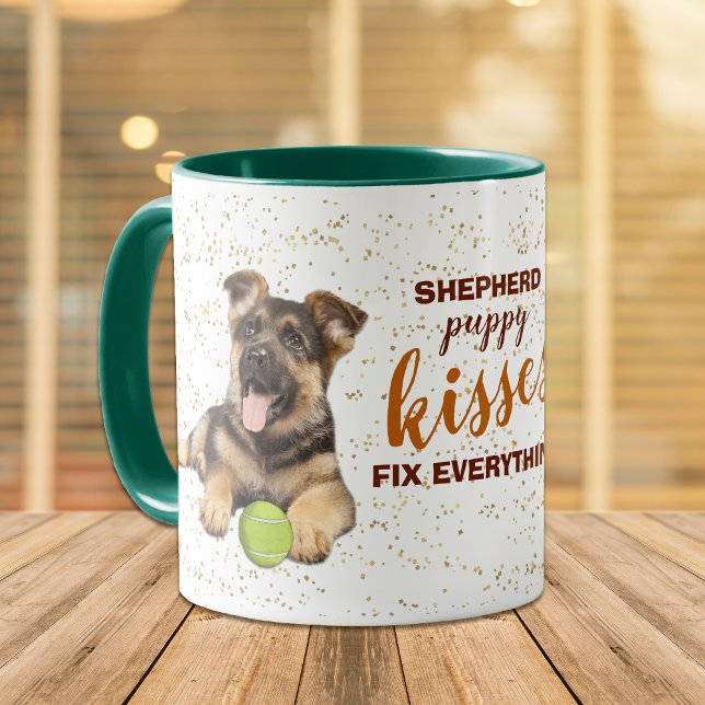 Mug Berger allemand Puppy Kisses Réparez tout (Créateur téléchargé)
