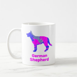 Mug Berger allemand Silhouette rose et bleu Design