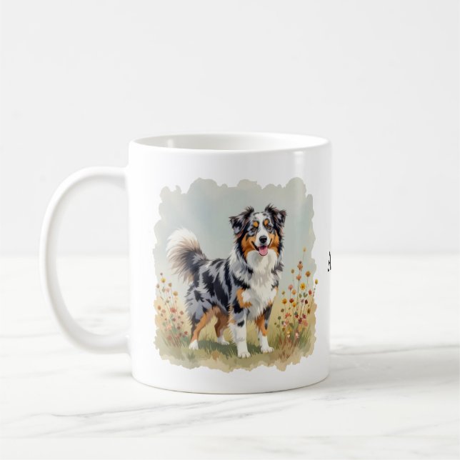 Mug Berger Australien Merle Queue Longue (Gauche)