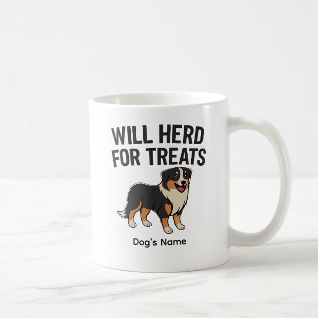 Mug Berger Australien personnalisé « Will Herd for Tre (Droite)