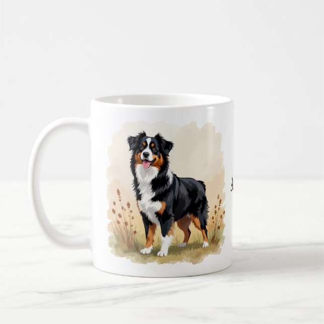 Mug Berger australien Tricolore noir Chien australien (Gauche)