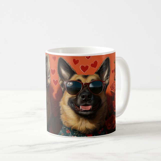 Mug Berger Belge Avec Roses Du Cœur Saint-Valentin (Devant droit)