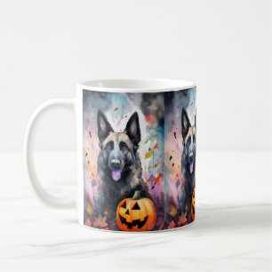 Mug Berger belge Halloween avec citrouilles effrayant
