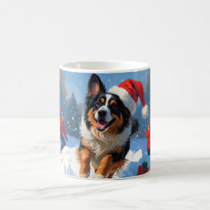 Mug Berger belge Scène de neige festive de Noël