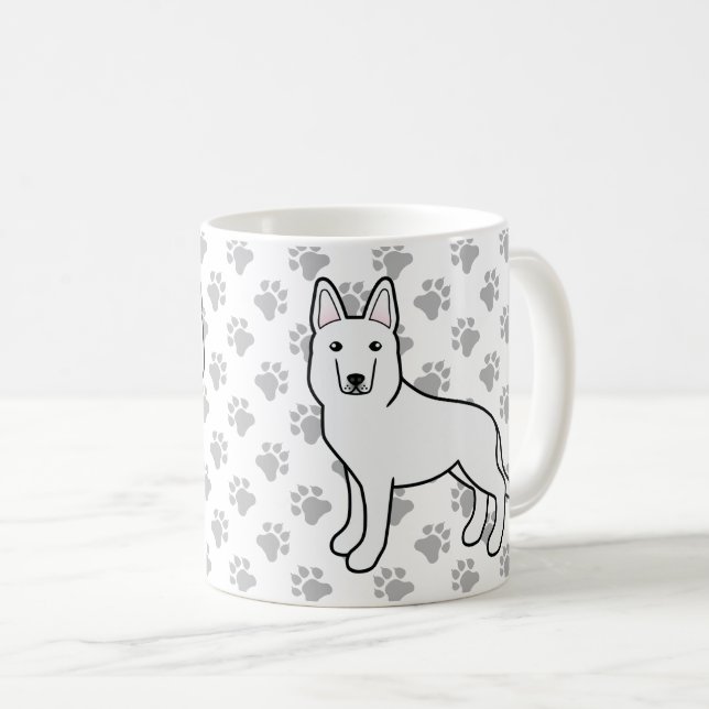 Mug Berger blanc / Berger allemand blanc Chien et patt (Devant droit)