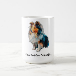 Mug Berger des Shetland Chien Créez votre propre texte