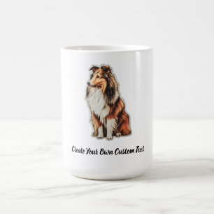 Mug Berger des Shetland Chien Créez votre propre texte