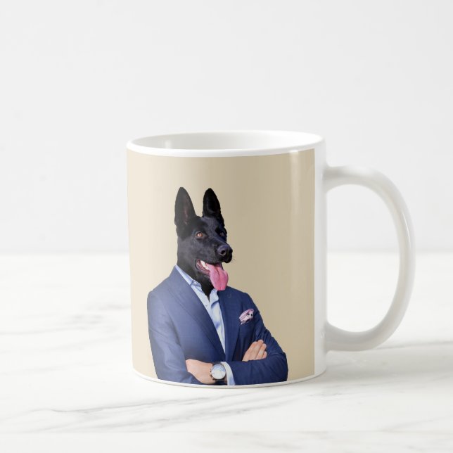 Mug Berger noir allemand en costume - Humanimal (Droite)