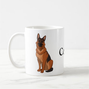 Mug Berger rouge et noir allemand GSD
