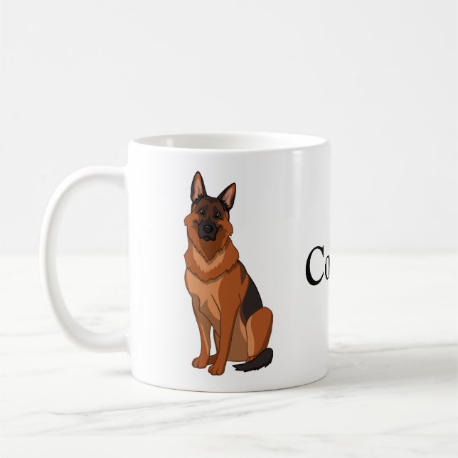Mug Berger rouge et noir allemand GSD (Gauche)