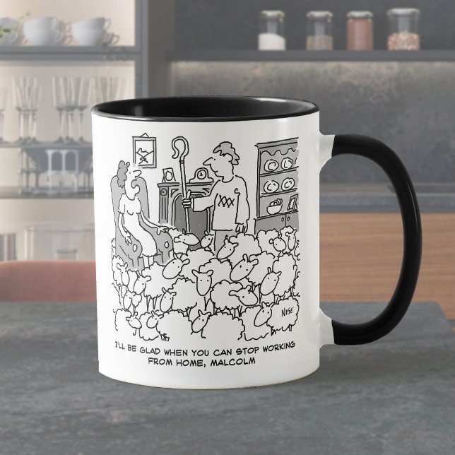 Mug Berger Travaille de chez lui avec son mouton (Créateur téléchargé)