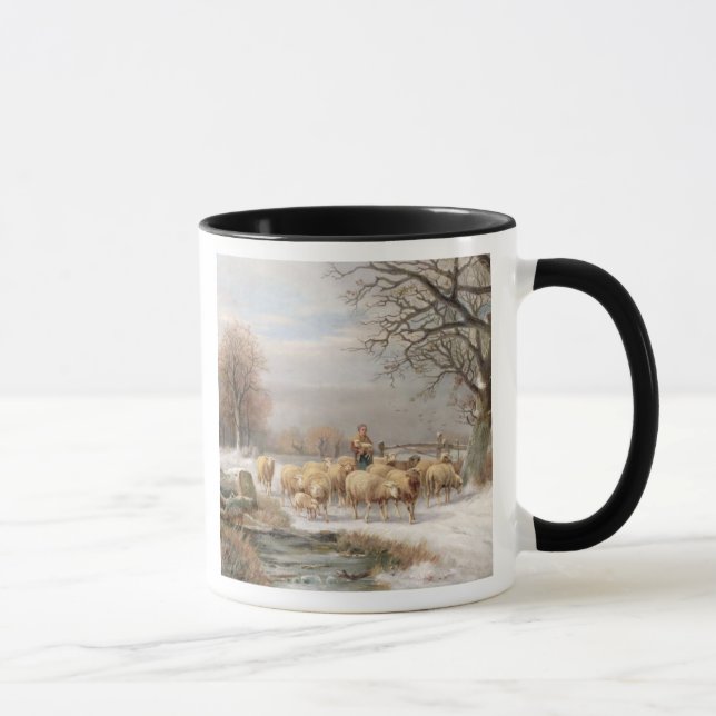 Mug Bergère avec son troupeau dans un paysage d'hiver (Droite)