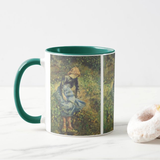 Mug Bergère par Camille Pissarro, Beaux-arts anciens (Avec donut)