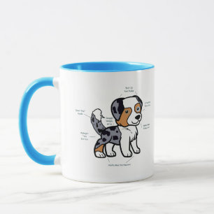 Mug Bergers australiens Blue Merle Anatomie drôle